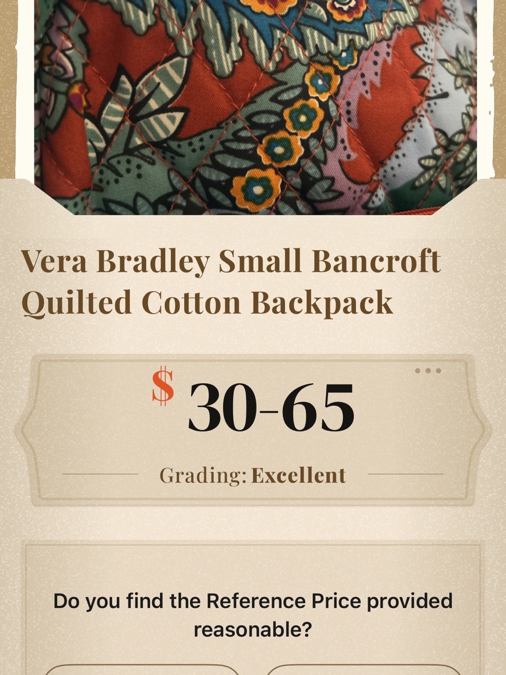Vera Bradley small Quilted Bancroft Mini Backpack - EUC - Picture 4 of 4